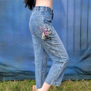 Delia's Dolls Kill High Waisted Cropped Painter's Jeans